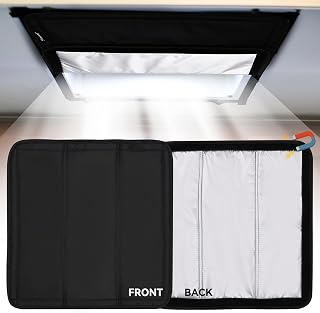 RVGUARD RV Vent Shade Cover - Magnetic RV Blackout Skylight Shade Cover, UV Protection with Storage Bag (16” x 16”, Black)