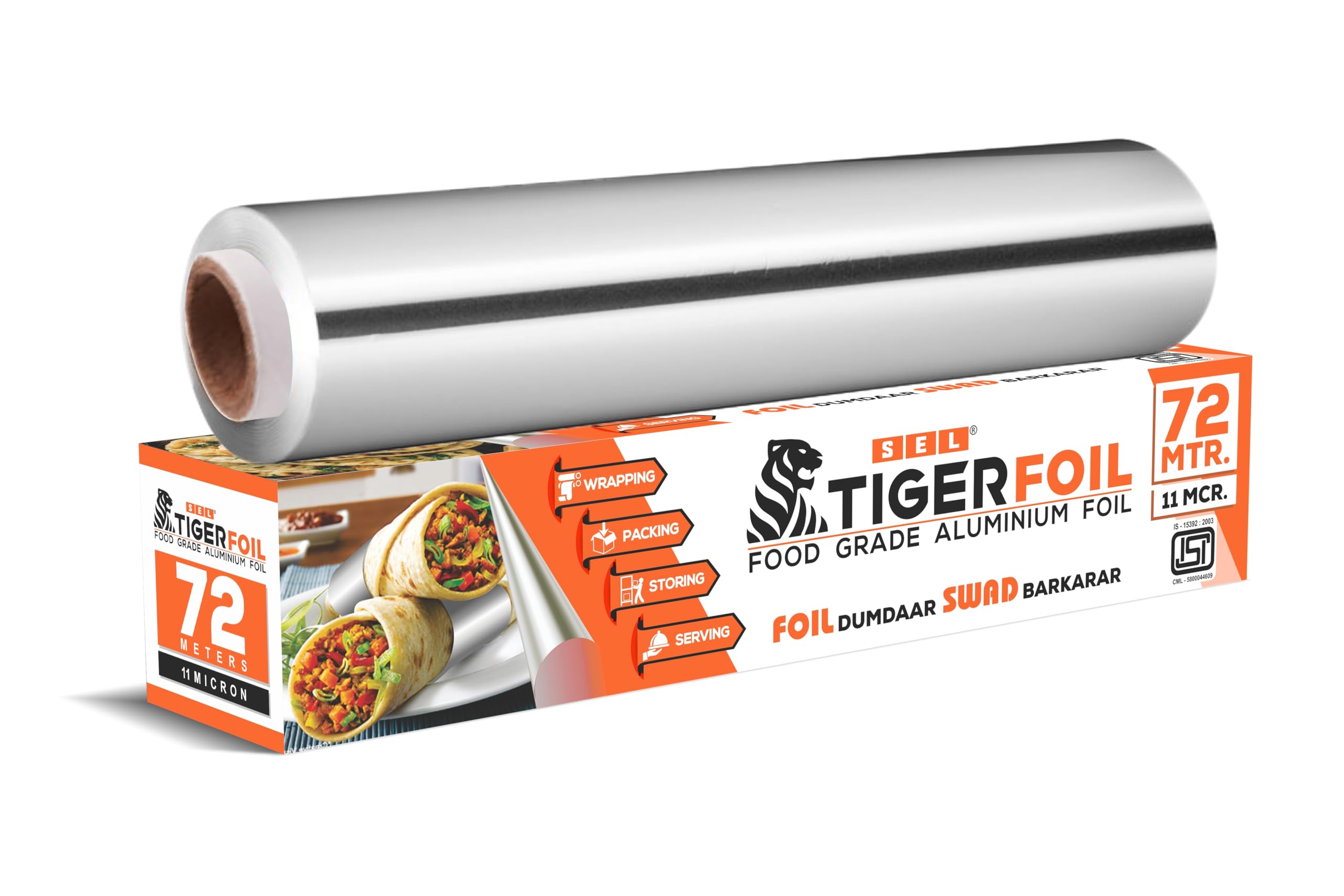 Tiger Foil 72 Mtr. Alumunium Foil for Food Packing FOIL DAMDAR SWAD BARKARAR IS-15392:2003. Heavy Duty Foil- Strength, Non Stick- Food Would Non Stick Locks in Flavour, Tear Resistance. (B0DH5HP58R) Amazon Price History, Amazon Price Tracker
