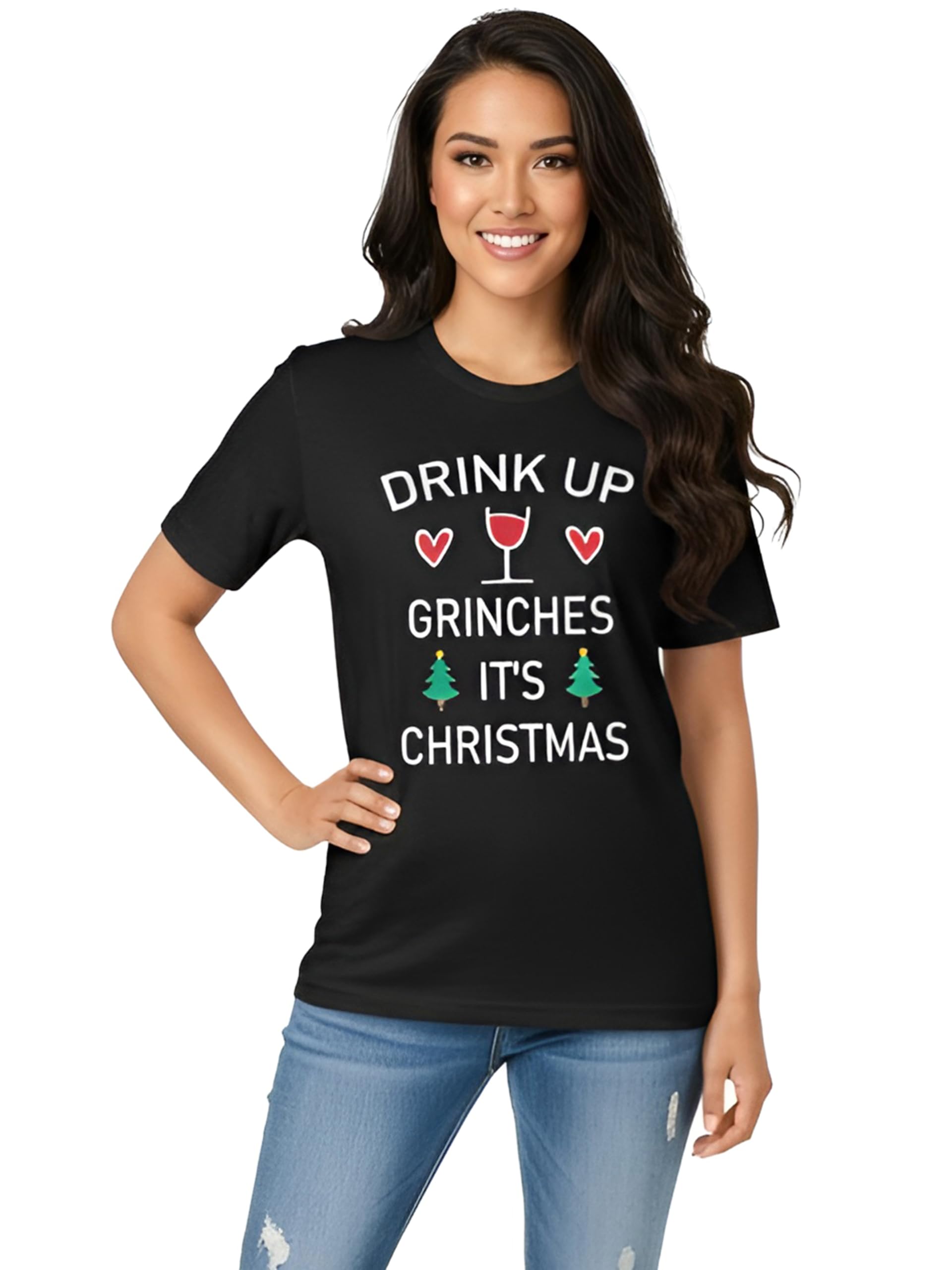Love My Fashions Christmas Tshirts for Womens Xmas Party Shirts Festival Tshirts Snowmen Santa Fun Reindeer Jumpers