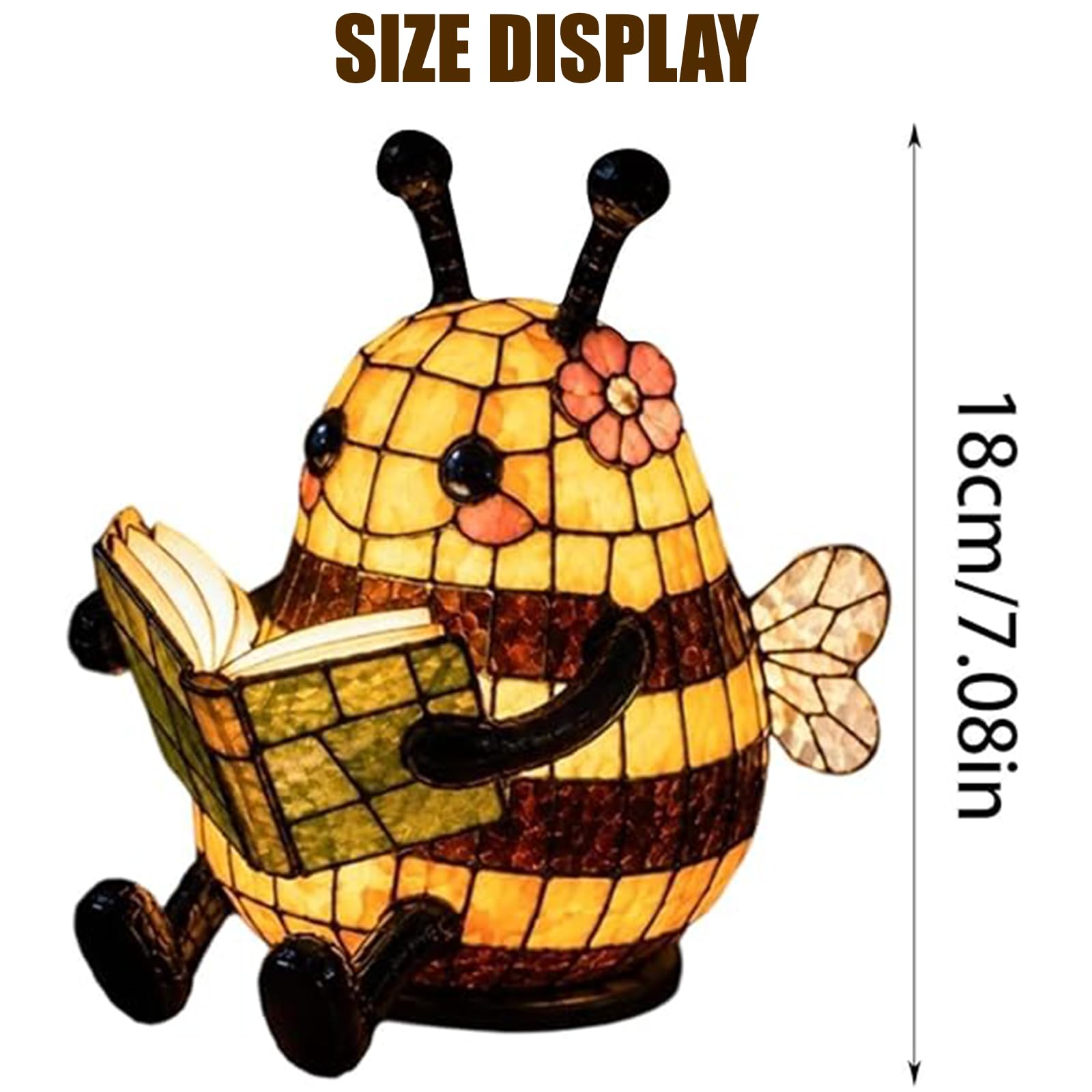 Bee Reading Book Lamp,Bienen-Nachtlicht, 2026 Bienen Leselampe Niedliche 3D Tier Nachtlampe für Leser Und Buchliebhaber (3 STK)