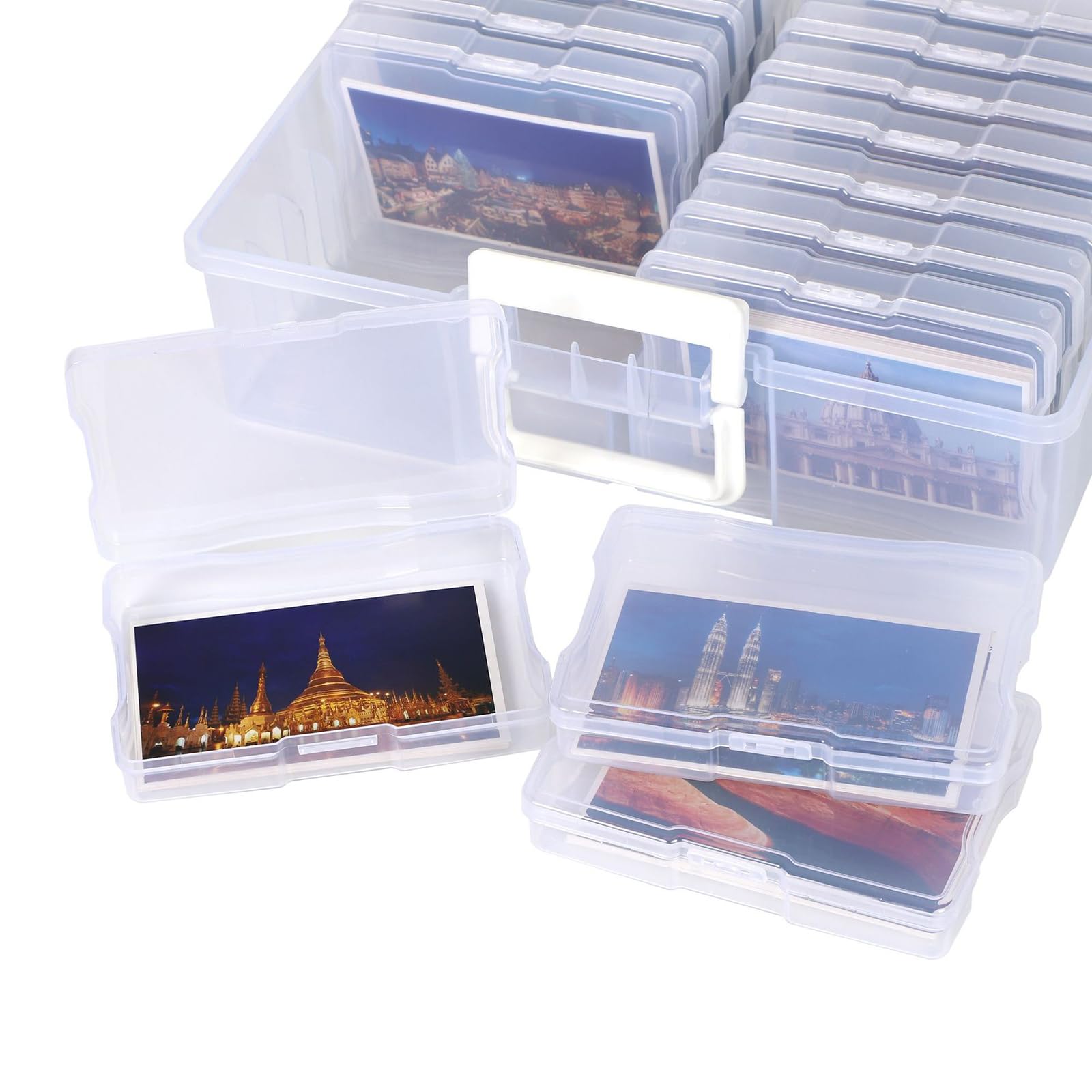 Contenedor de Almacenamiento de Transparente para fotografías, Documentos y artículos de Temporada Patrón de Seguro Fácil Acceso Contenedor de Almacenamiento de fotografías Ligero, y
