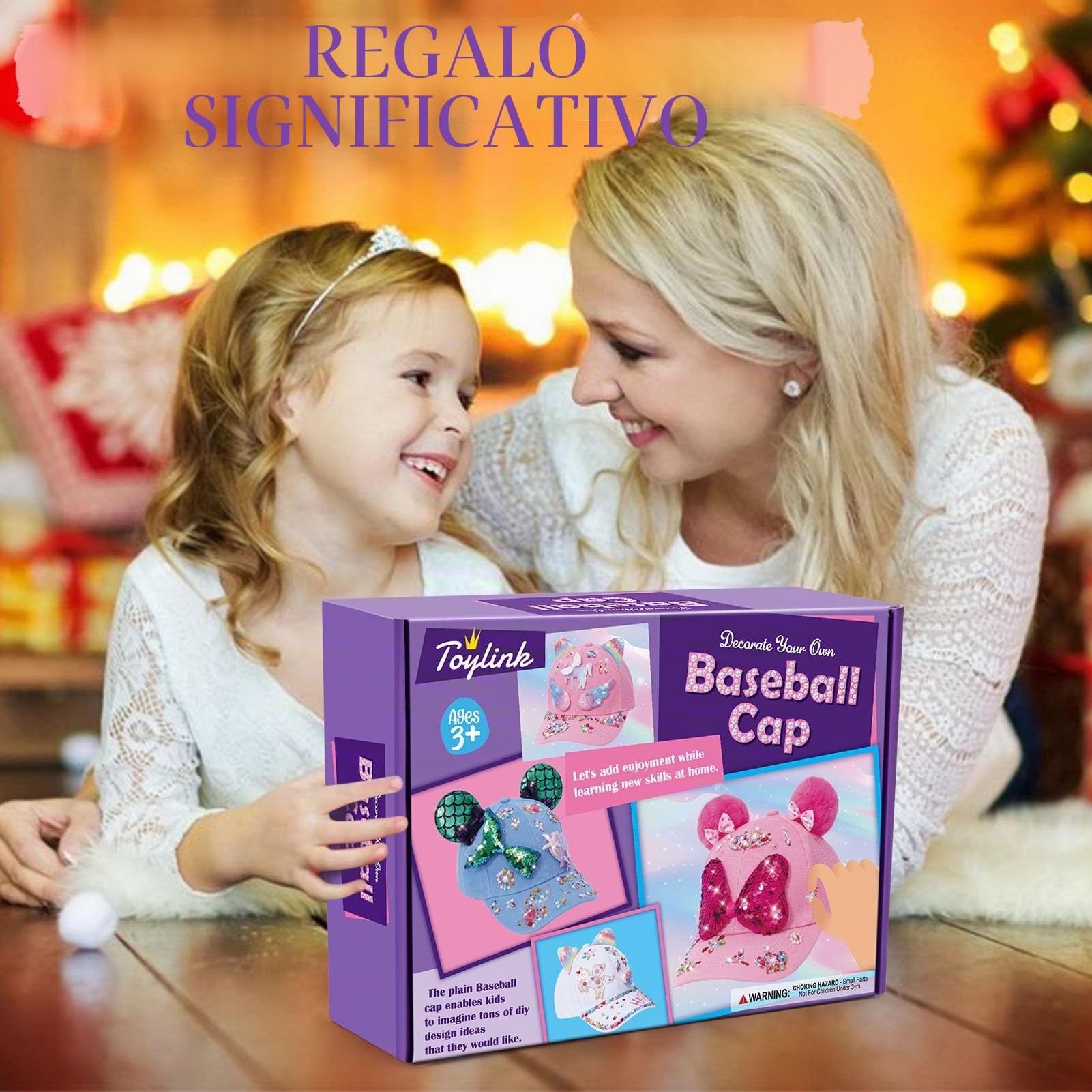 vamei Regalo per Ragazza 4 5 6 7 8 9 10 11 Anni Fai Da Te Cappellino da Baseball DIY Berretto con Adesivi per Unicorno Strass Decora Cappellino da Baseball Regali di Compleanno Ragazza