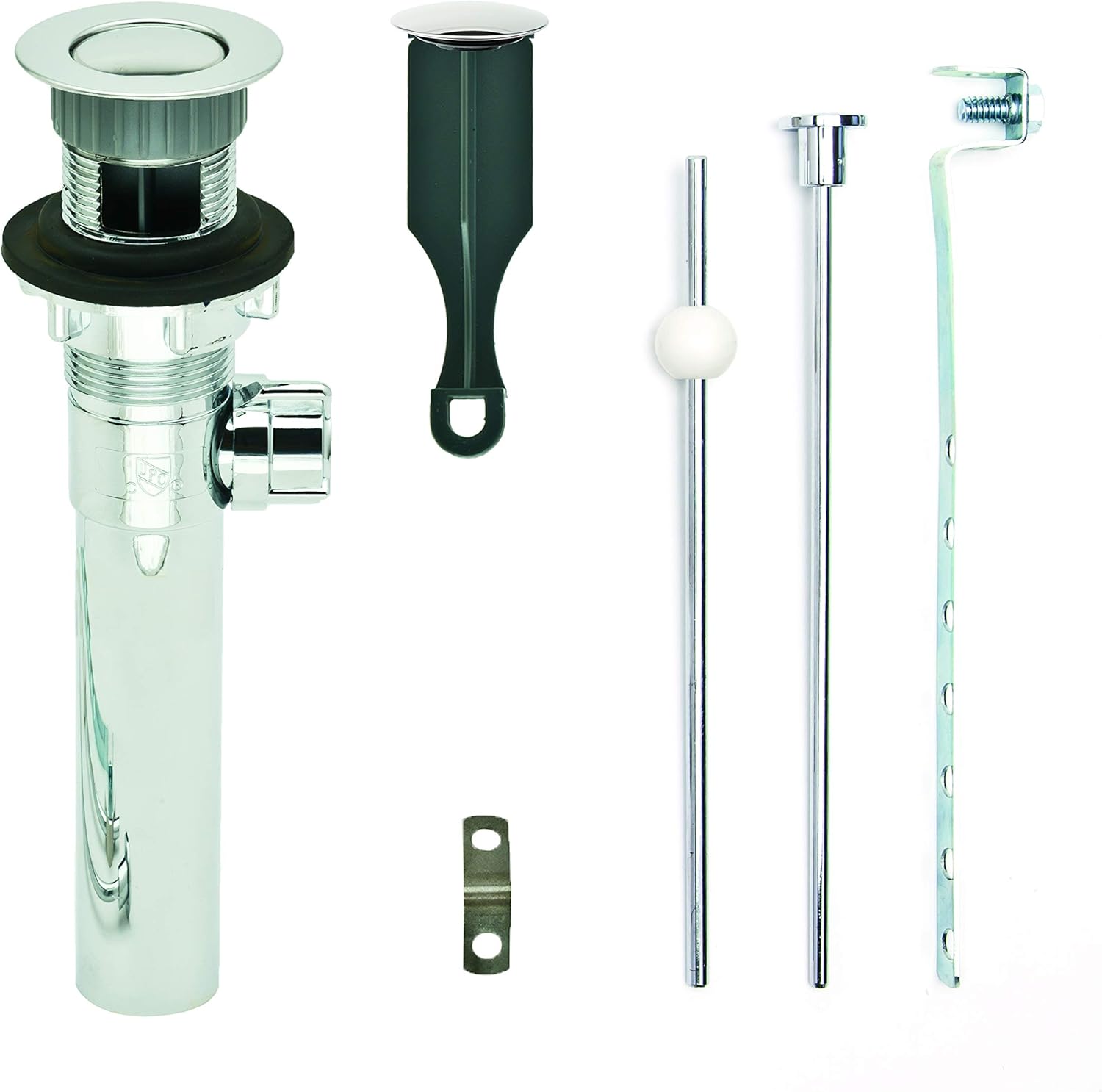 PF WaterWorks PF0730-CH-CH, Chrome Plated ABS Body Bathroom Sink/Lavatory Pop-Up Drain with Ball Lift Rod | With Overflow | CUPC Listed