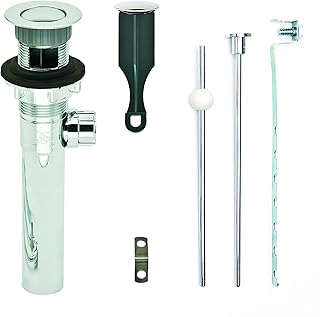 PF WaterWorks PF0730-CH-CH, Chrome Plated ABS Body Bathroom Sink/Lavatory Pop-Up Drain with Ball Lift Rod | With Overflow | CUPC Listed
