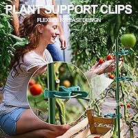 Vista 5 de 30 clips grandes de soporte para plantas de 1-3/4 pulgadas, flores y vides, clips de soporte para plantas de tomate de jardín para apoyar tallos