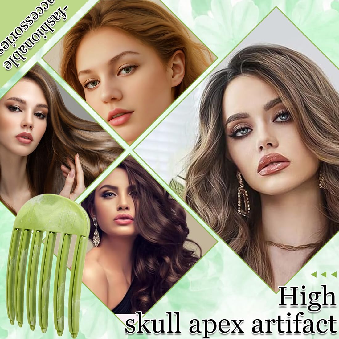 2 Pezzi Clip del Volume della Radice - Clip della Radice del Volume 'Arricciatura, Bigodino per Capelli con Volume Naturale, Fermaglio per Capelli senza Traccia, Fermaglio per Radice (Verde)