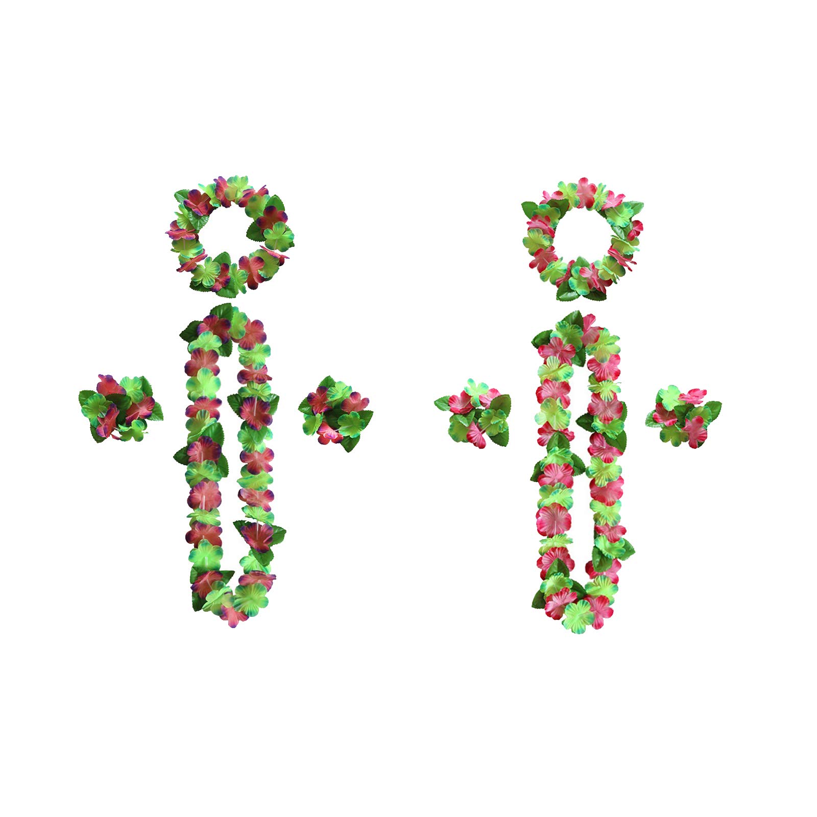 Hawaiianische Lei Blumen-Halskette – 3er Set, Rosa, 48 Cm – Für Hawaii-Partys, Strandfeiern & Kostüme