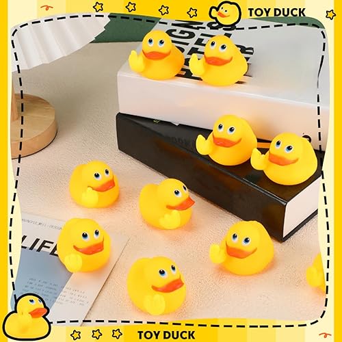 Miniatura 4 de Paterr 12 patos de goma amarillos pequeños a granel para automóvil, decoración divertida para playa, piscina, suministros de fiesta, decoraciones de