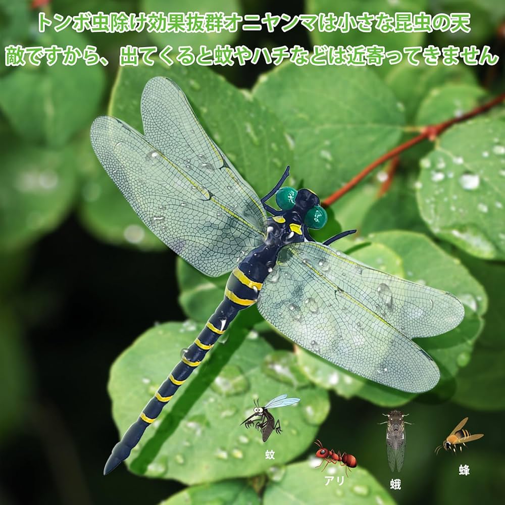 天敵で虫除け トンボ 蜻蛉 モデル 虫除け2cm キャンプ　オニヤンマ Amazon.co.jp: 天敵で虫除け トンボ 12cm級 オニヤンマ 虫除け