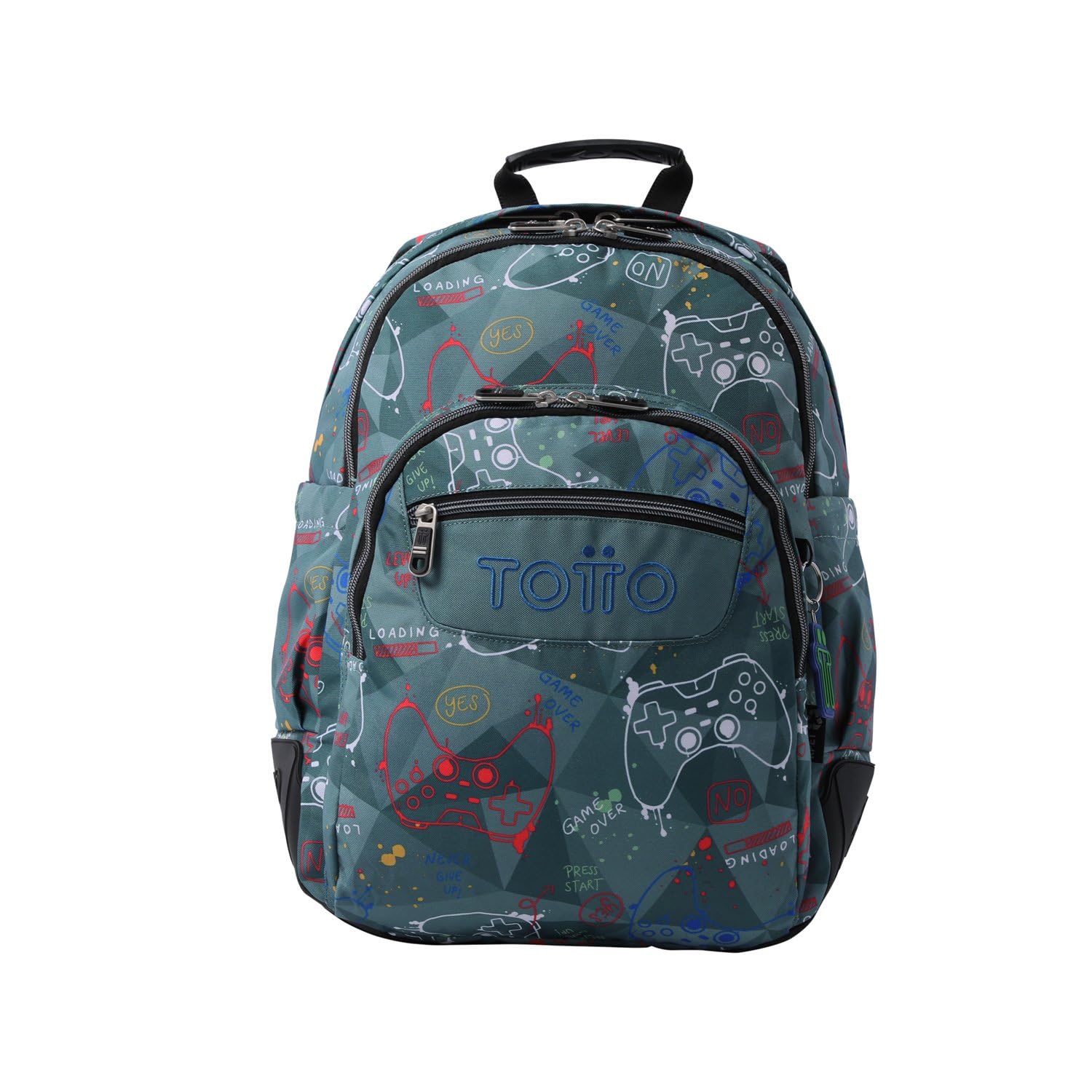TOTTO Mochila Escolar Grande, Modelo Rayol, Capacidad 19 L, 3 Compartimentos, 2 Bolsillos Botella, Bolsillo para PC 14", Espaldar Ergonómico con Flujo de Aire, Correas en S, Estampado Sticks