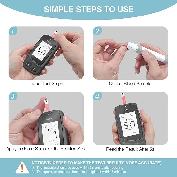 GUC-B01 Cholesterol Test Kit and Cholesterol Test Strip 10Pcs for Home Use