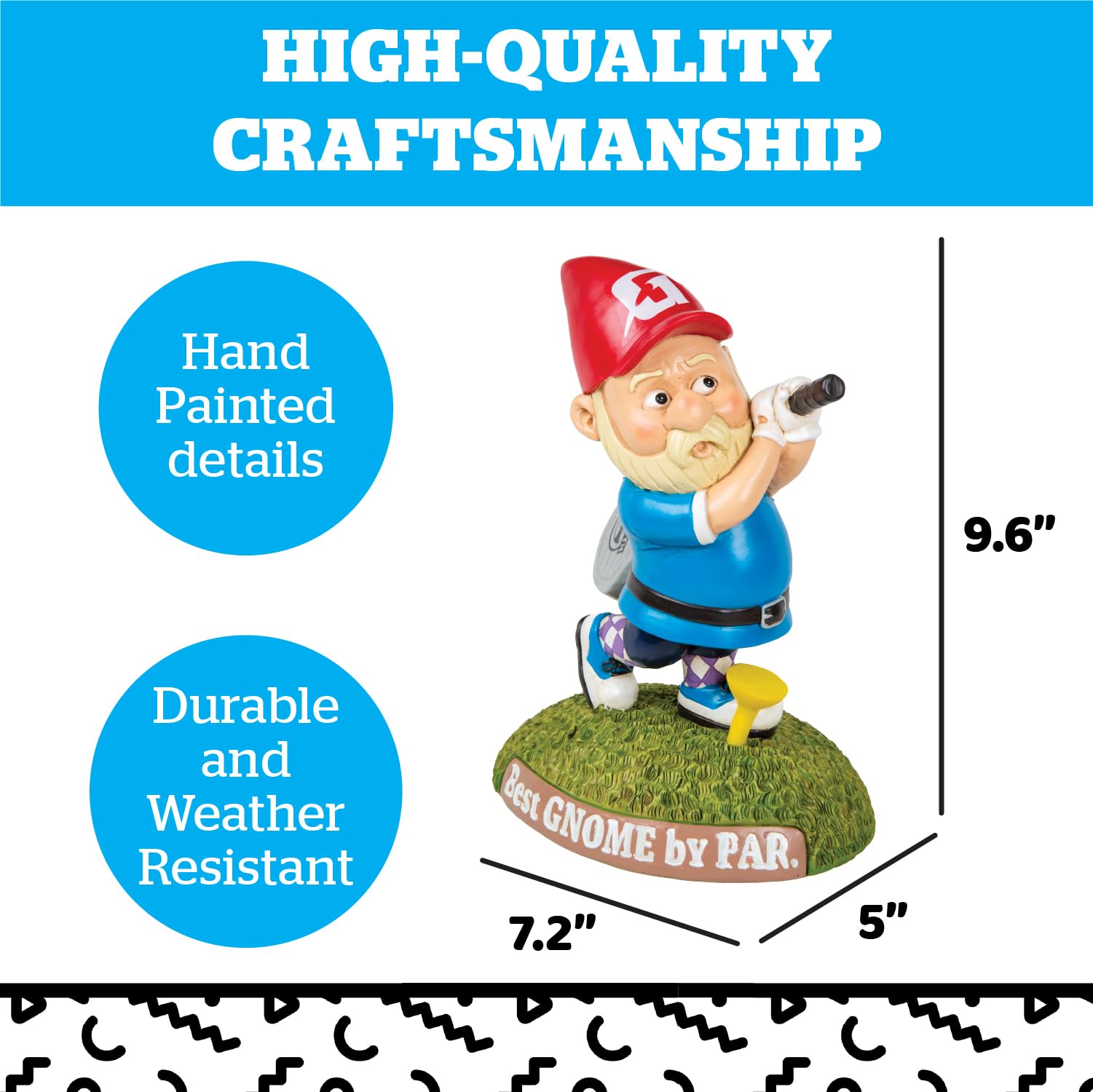 BigMouth Inc Golf-Gartenzwerg Statue – lustige Rasendekoration, Outdoor-Golf-Dekoration, witzige Hof-Ornament, einzigartiges Golf-Geschenk, Rasen- und Gartenfigur