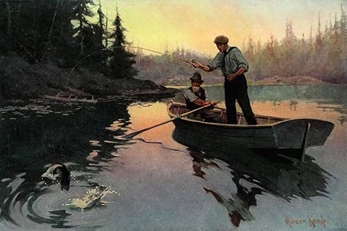 Posterazzi Scribner's Magazine 45 1909 - Póster de pesca de lubina impreso por Oliver Kemp (24 x 36 pulgadas)