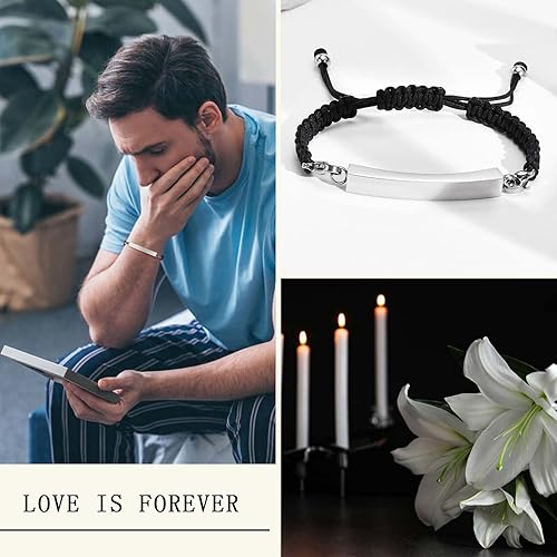 Miniatura 2 de Personalized Urn Bracelet for Ashes, Cremation Jewelry Keepsakes for Women & Men, Handmade Woven Rope Adjustable Ashes Holder Bracelet, Memorial