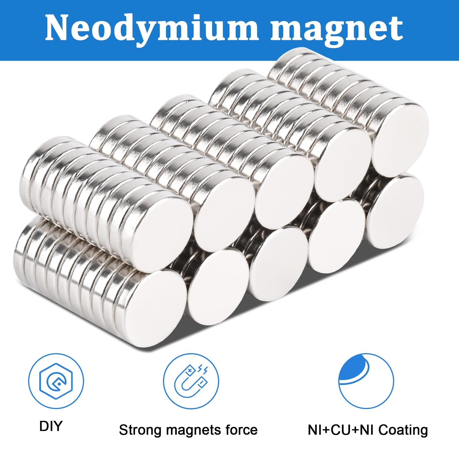Aenienoe 100 Pack Magnets 8x2mm Small Strong Magnet Mini Magnets for Crafts Round Miniatures Neodymium Magnet for Fridge Whiteboard Board - Image 2