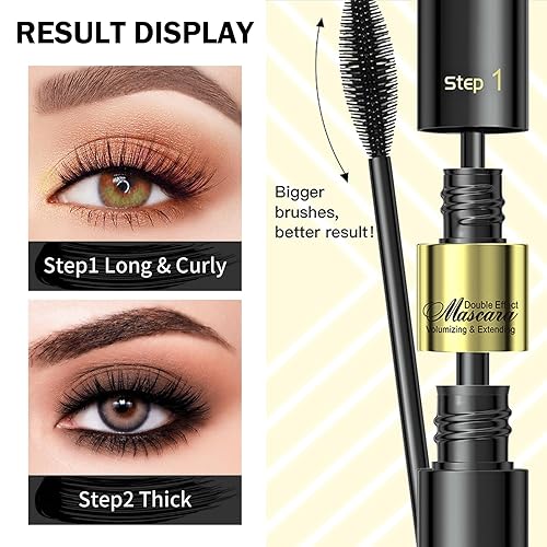 Miniatura 5 de AWCCXMYM Rímel de pestañas negras para pestañas negras, impermeable, de larga duración, rizado, más completo, estilo salvaje, rímel de pestañas
