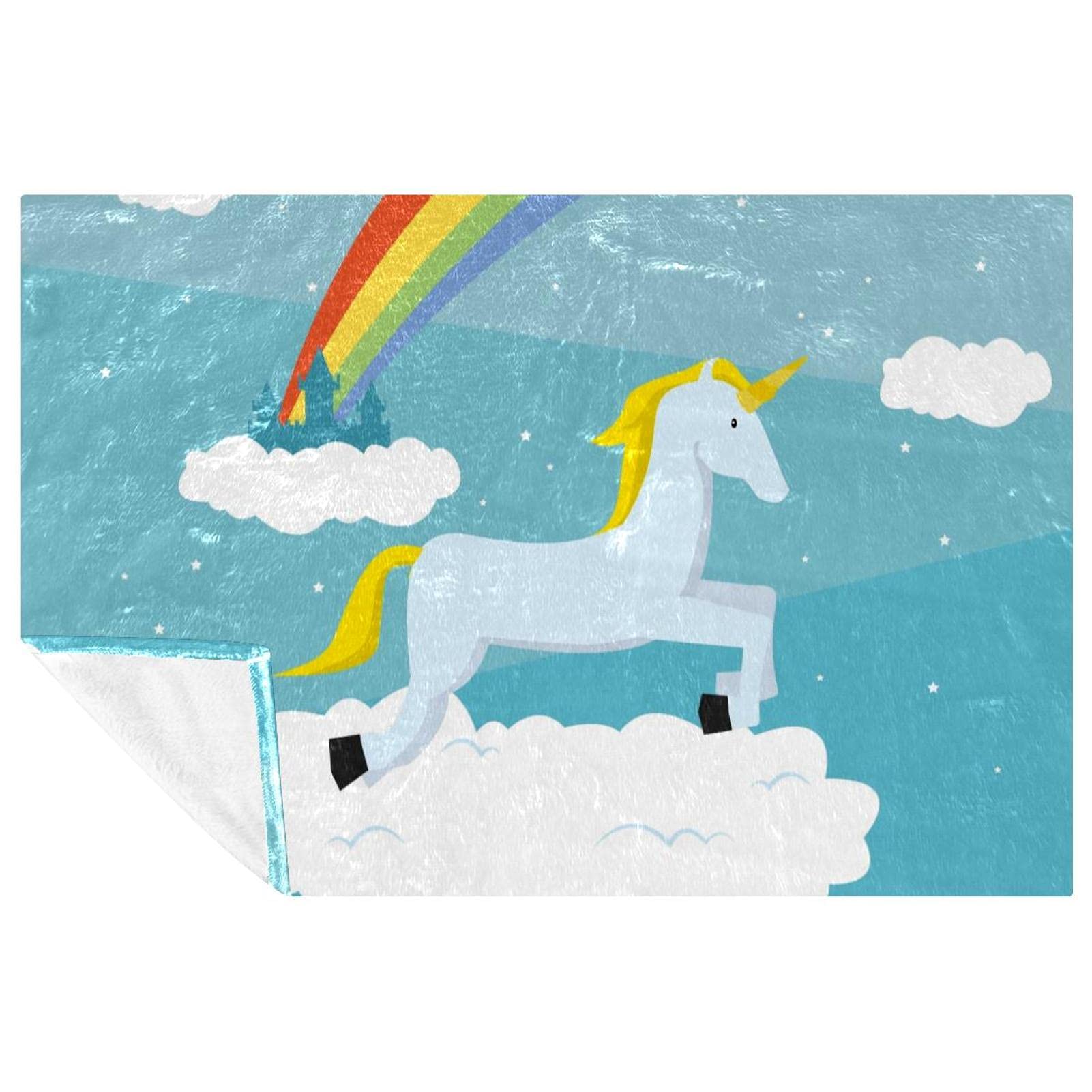 Couverture licorne chaude et douce grand plaid lit et pique-nique 150x100cm