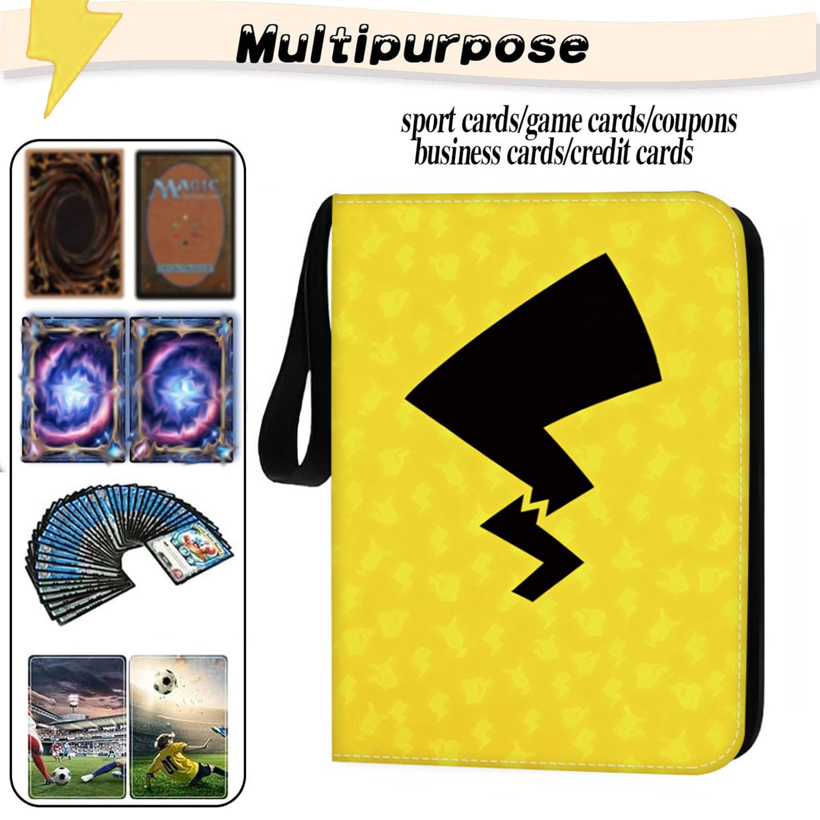 Trading Card Albums 900 Pockets, Heavy Duty Trading Card Binder Storage, Waterproof PU Card Folders with 50 Removable Sleeves - Image 4