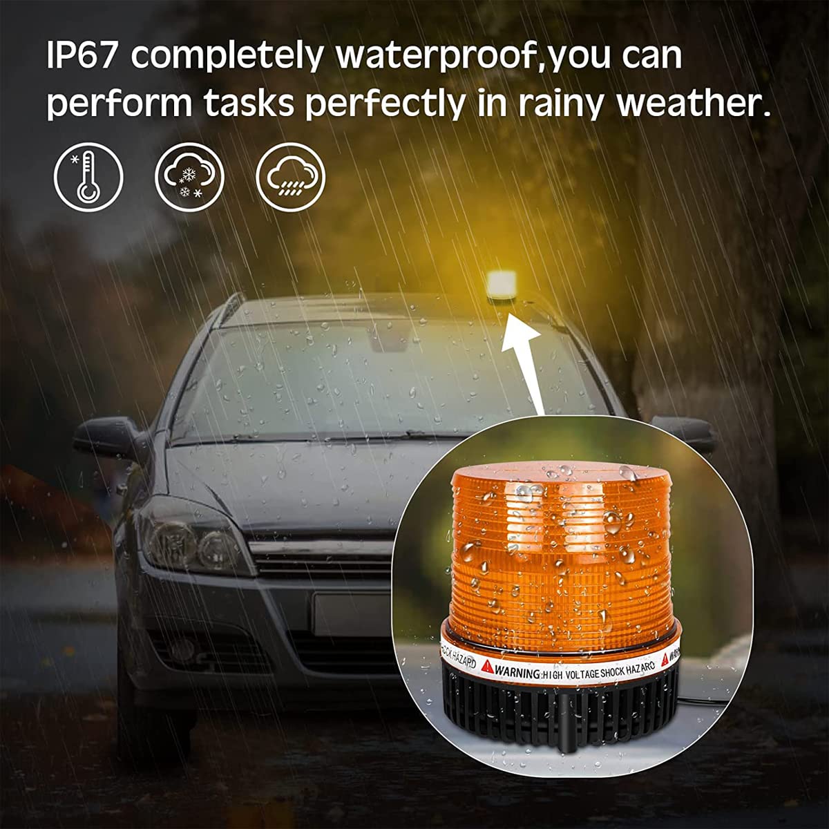 Deals of the day up to 25 off Fugen 4x 4 LED Warning Light Amber