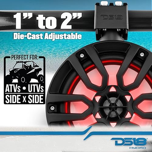 Miniatura 3 de DS18 Altavoces de torre resistentes al agua con amplificador y receptor de audio Bluetooth impermeable, 2 x 8 altavoces Wakeboard con LED RGB