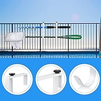 Vista 4 de Savita 2 ganchos dobles para poste de piscina, panel grueso ajustable, ganchos de equipo de valla de piscina, ganchos de metal para colgar