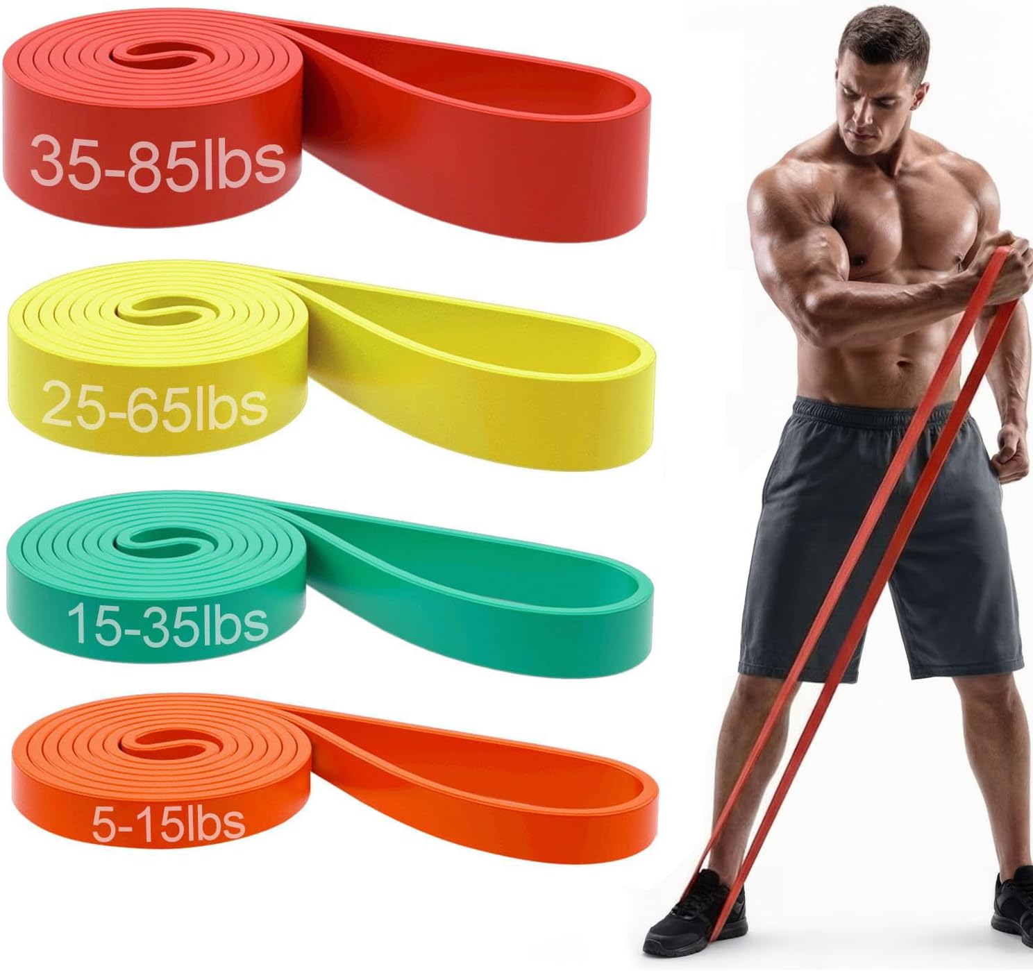 Pull Up Bands, Resistance Bands, Pull Up Assistance Bands Set for Men & Women, Exercise Workout Bands for Working Out, Body Stretching, Physical Therapy, Muscle Training
