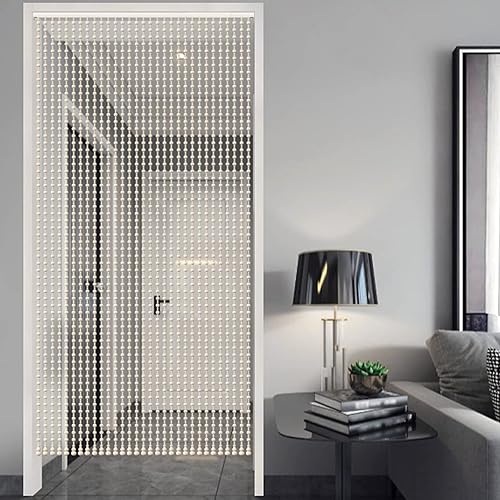 Miniatura 5 de Cortina de cuentas de madera natural, cortinas de cuentas de madera hecha a mano, 25 hebras de cortinas de puerta con cuentas de madera, cuerda de