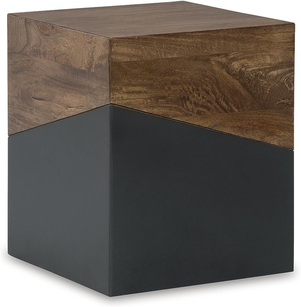 Signature Design by Ashley Trailbend Contemporary Square Cube Accent Table, Brown & Black Signature Design by Ashley Trailbend Contemporary Square Cube Accent Table, Brown & Black