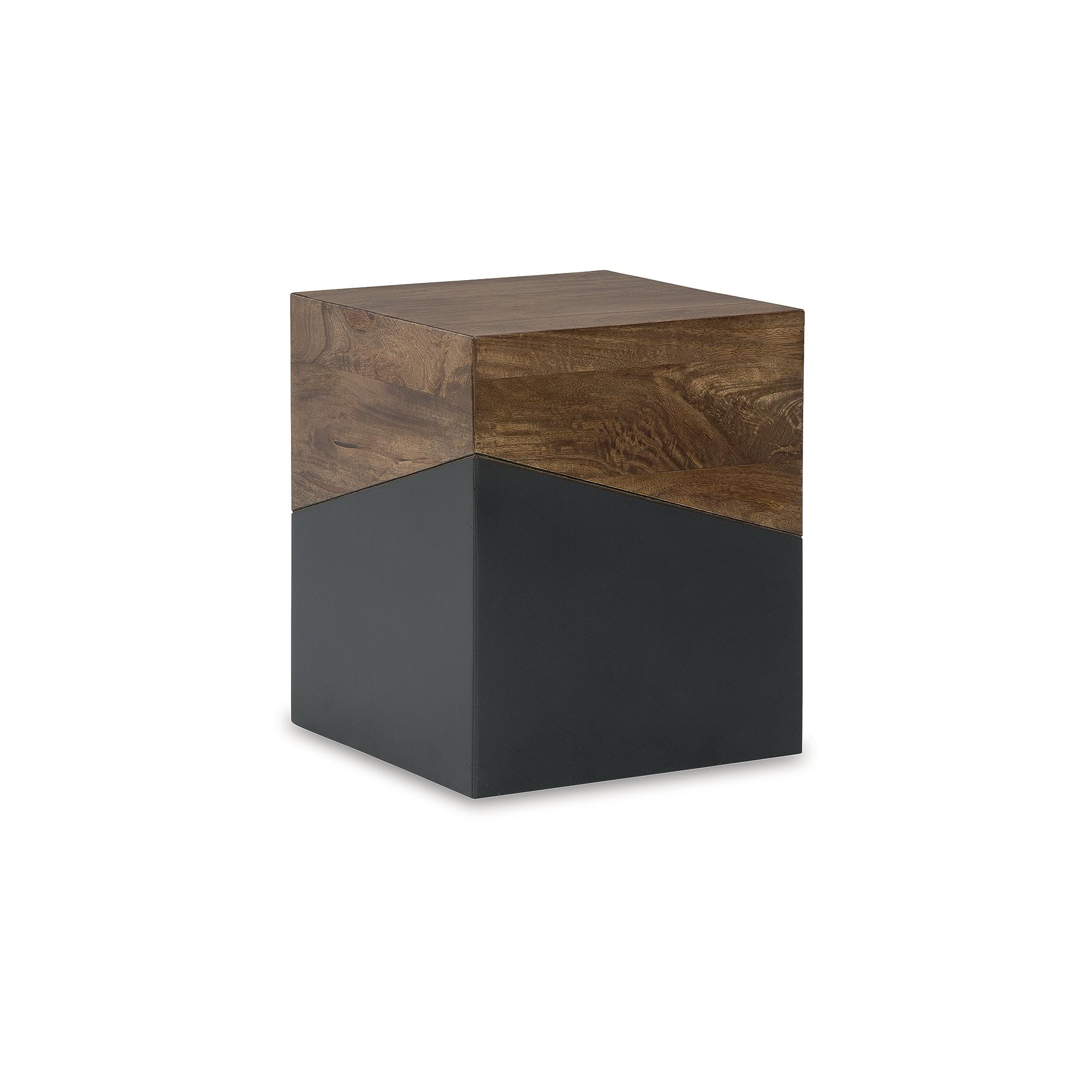 Signature Design by Ashley Trailbend Eclectic Accent End Table, Brown & Gunmetal