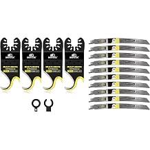 4pcs Oscillating Multi Tool Hook Knife Blade and 9-Inch 14TPI Reciprocating Saw Blades 10PCS