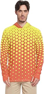 Camiseta de manga larga con protección solar UPF 50+, color amarillo y rojo