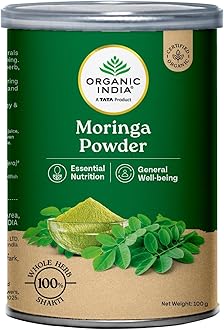 A TATA Product - Organic India Moringa Powder - 100g, Essential Nutrition Superfood, Helps Naturally Boost Energy Levels, Improves Stamina & Vitality, Rich In Vitamins & Minerals