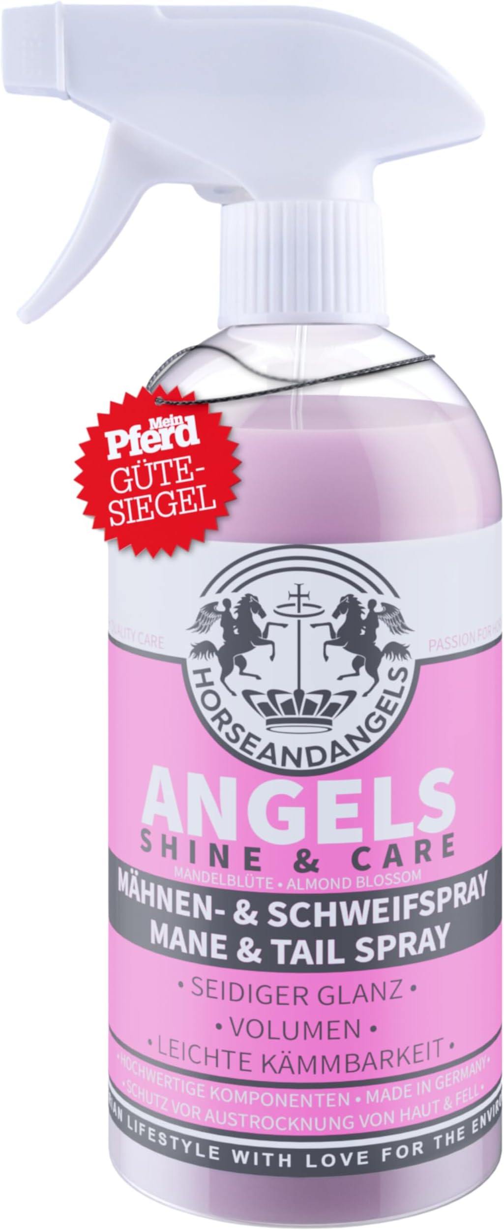 Mane Spray for Horses Fragrance - Tail Spray for Horses Fragrance - Gloss Spray for Volume, Easy Combing, Quick Detangling, Almond Blossom Fragrance - Horse Accessories & Horse Care