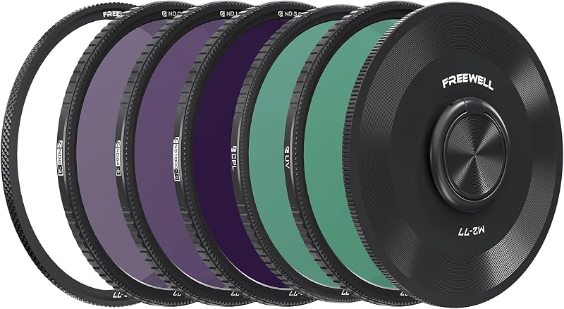 Freewell M2 Magnetic Quick Swap 77mm ND8, ND64, ND1000, CPL & UV Filters | 5-Pack
