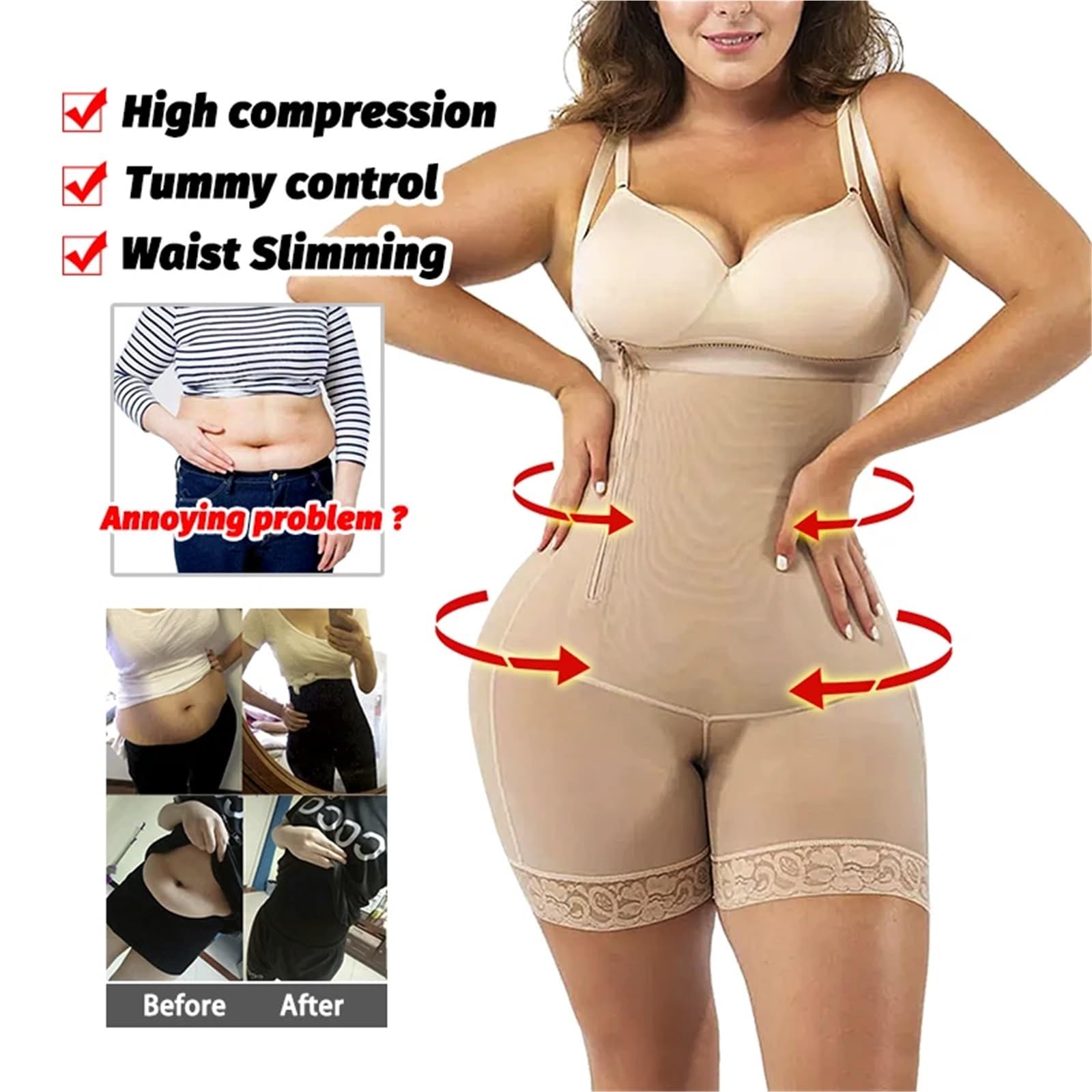 Braga Faja sin Costuras Fajas Moldeadoras de Cintura Alta for Adelgazar, Control Abdomen, Cuerpo, Faja Reductora for Mujer