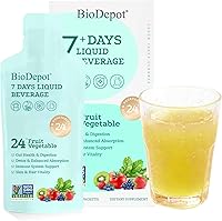 Vista 1 de 7 Days Colon Cleanse Liquid Beverage Gut Health Detox & Clean for Women & Men, 24 Fruit Vegetable Complex Probiotic Drink for Bowel Movements