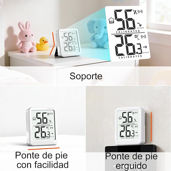 Antonki Termómetro Digital Casa Higrómetro, Termómetro Casa Interior, Medidor Temperatura y Humedad para Hogar, Habitación de Bebé, Terrario, Incubadora, Plantas - Batería Incluida - 3