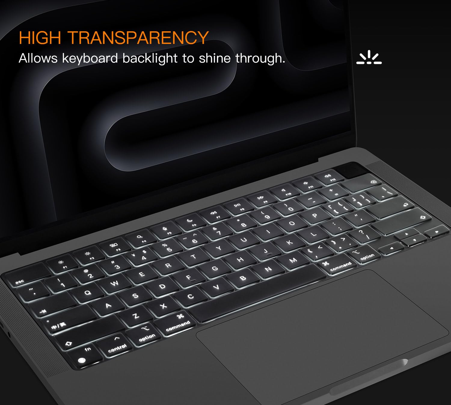 CaseBuy Premium MacBook Pro M3 M4 Keyboard Cover for 2025 2024 2023 MacBook Pro 16 inch Apple M3 M4 Chip Pro/Max A2991 A3186 A3403 Released Liquid XDR Display & Touch ID TPU Protective Skin