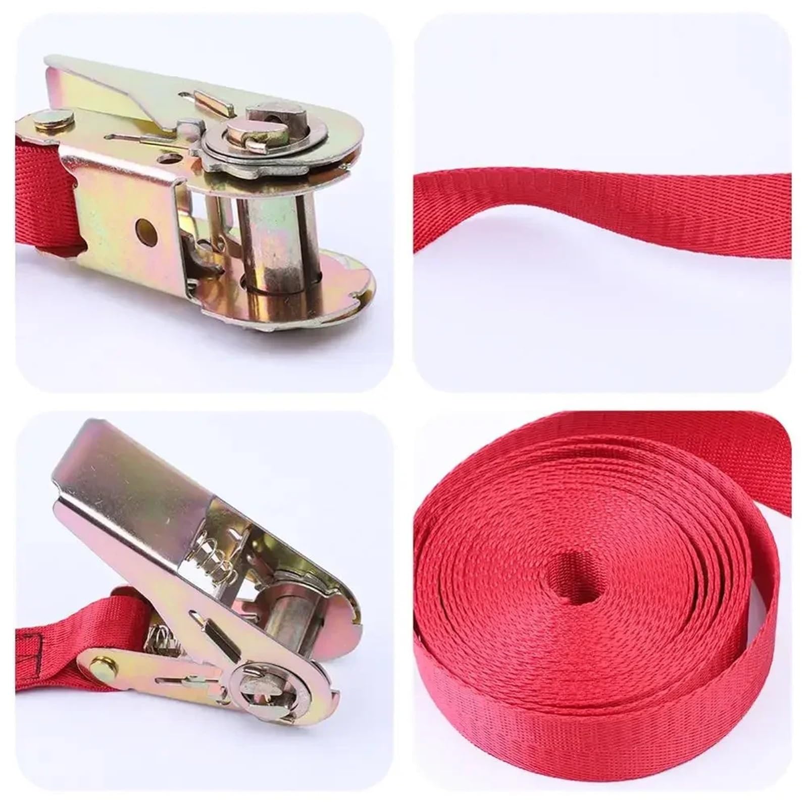 Correa de carga for motocicleta y coche, correa de tensión de 5 metros, correa de amarre, cinturón de trinquete fuerte for bolsa de equipaje, cuerda de amarre, bandas elásticas Cinta de Amarre con Tri