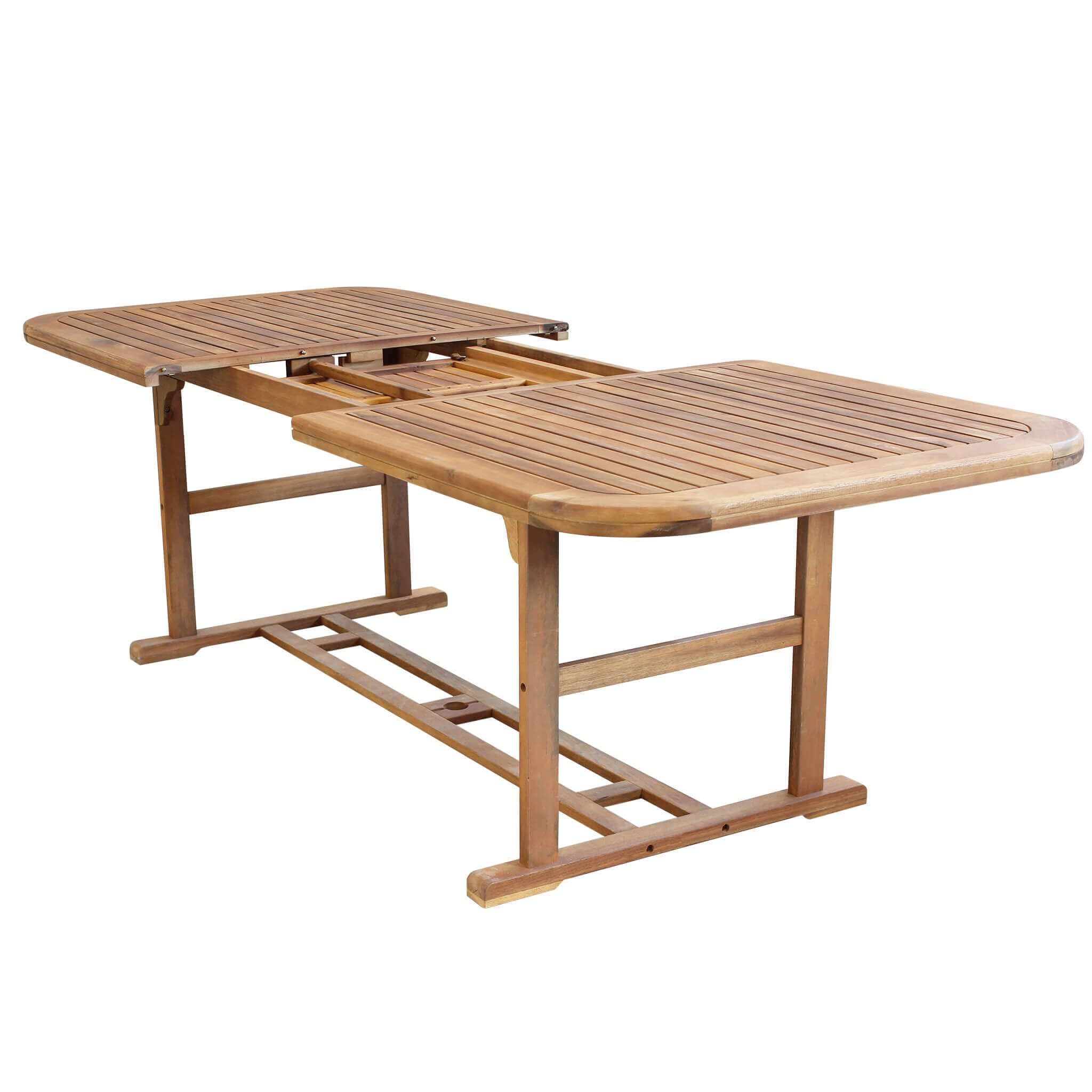 milani home Tavolo Rettangolare Allungabile in Legno di Acacia 180/240 X 100 per Esterno Giardino Portico Ristorante Bar Hotel Albergo