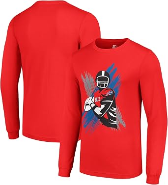 Starter Mens NFL Player X Logo Graphic Long Sleeve T-Shirt