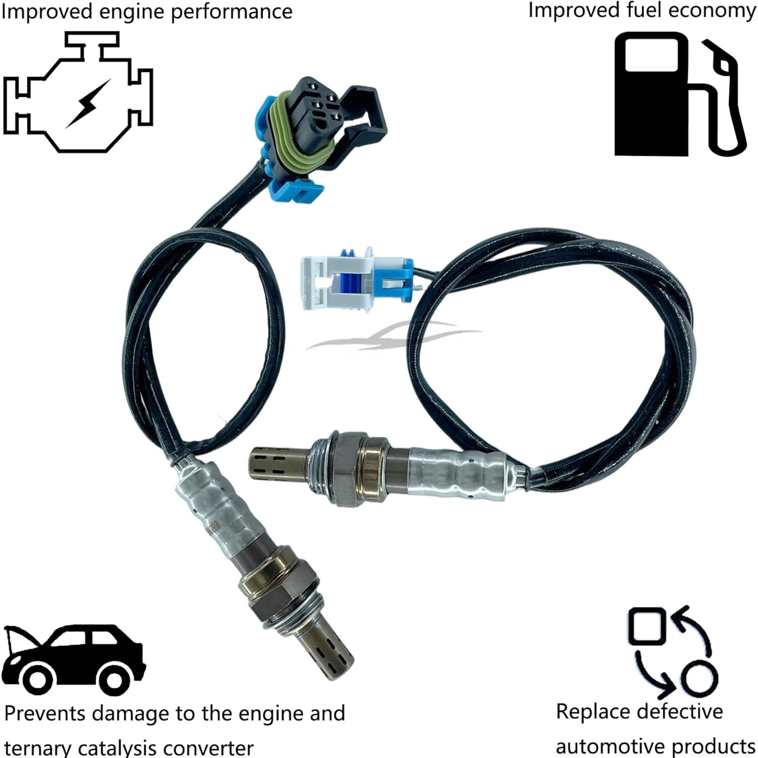 Dropwater 1 Pair Upstream and Downstream O2 Oxygen Sensors Replacement for Chevy Silverado 1500 Hd,Silverado 2500 Hd Classic,Silverado 3500,Replaces#234-4669 234-4286,Set of 2pcs