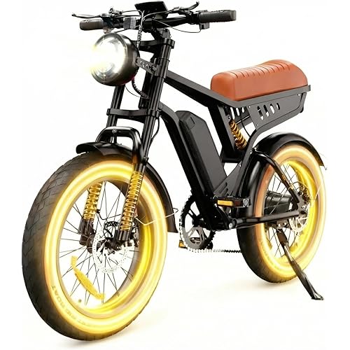 Electric Bike for Adults,16"/20" Fat Tire 1500W 55+ Miles Full Suspension ebikes for Adults,Bright Headlight Long Seat 20-28mph Commuting E Bike,All-Terrain Electric Dirt Bike for Teens