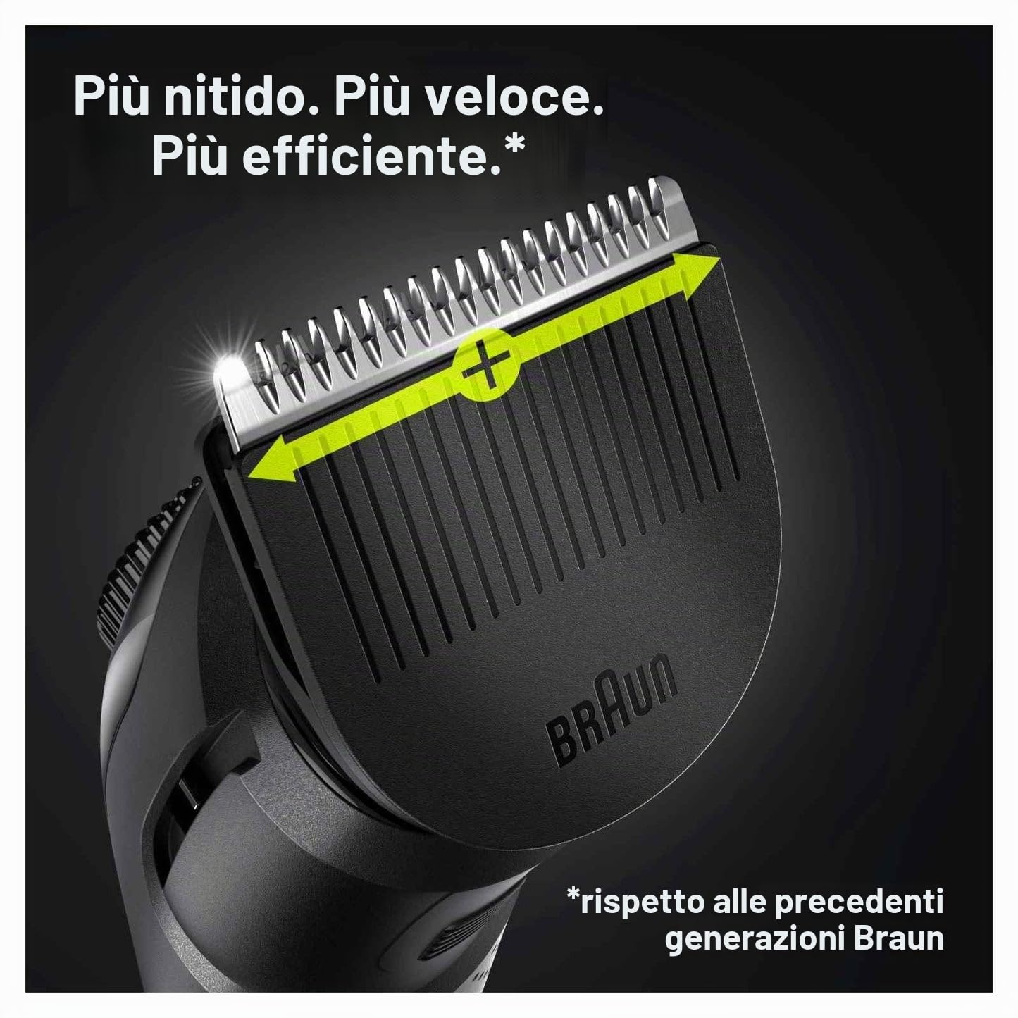 Braun Beard Trimmer 5 BT5342 - Tagliacapelli da uomo, per viso, lame affidabili, 39 impostazioni di lunghezza, nero/grigio