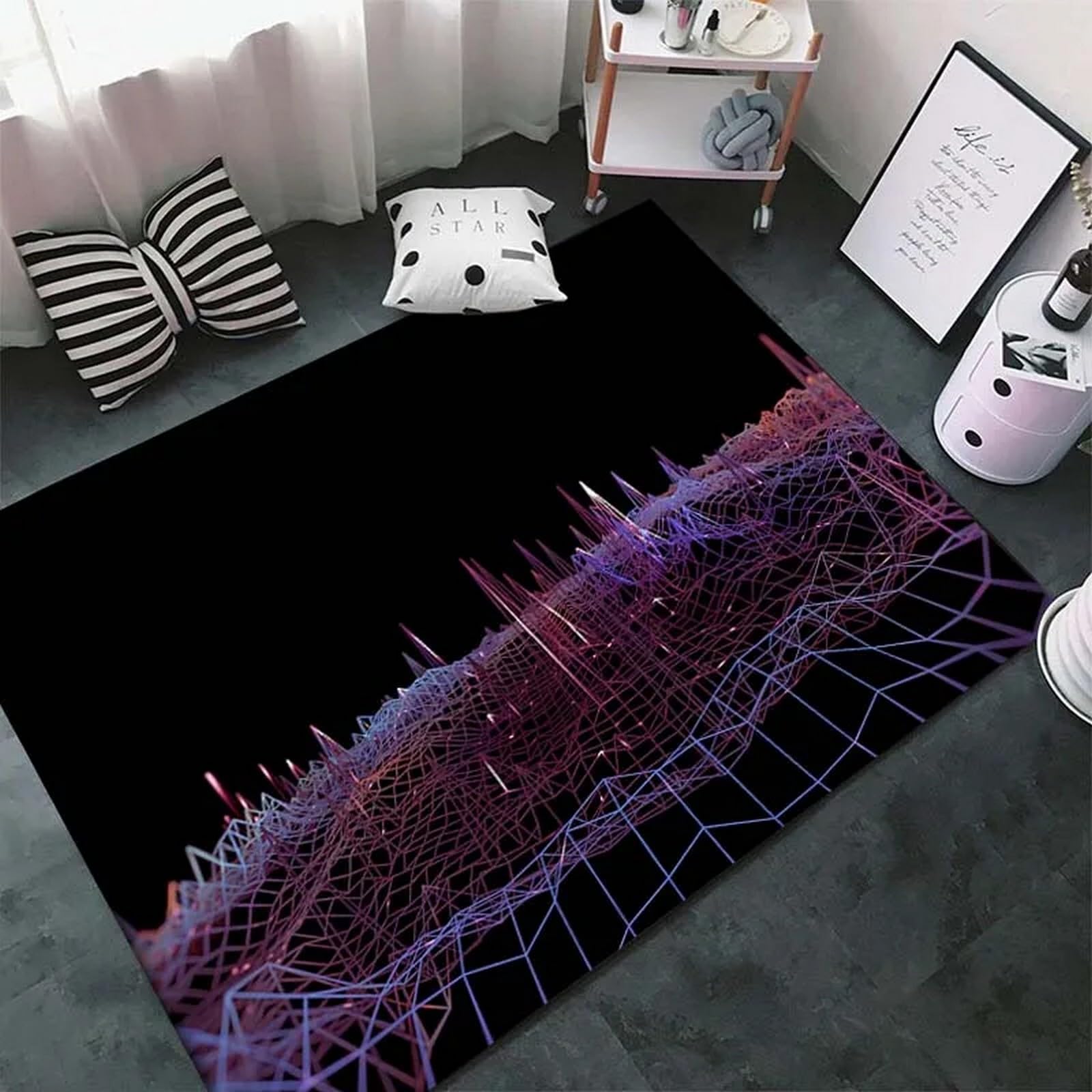 Tapis de salon 3D au motif abstrait pour sublimer le coin canapé et votre chambre de 120x160cm