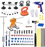97pcs Dent Puller Kit, Car Dent Puller for Dent Repair, Car Dent Puller Kit with Golden Lifter, Slide Hammer T-Bar, Bridge Puller, Paintless Dent Removal Kit for Car Refrigerator Door Ding Repair