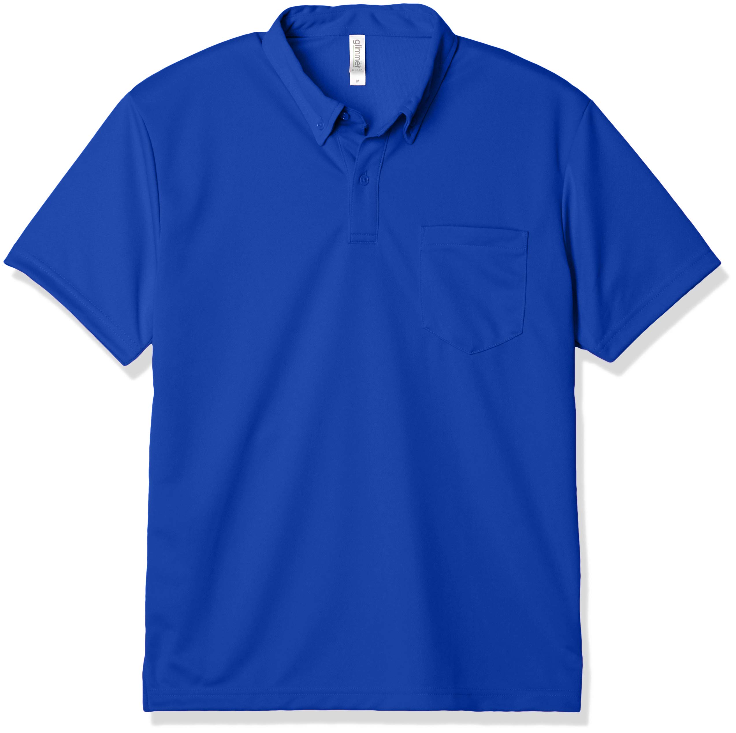 Glimmer 00331-ABP Short Sleeve 4.4 oz Dry Button Down Polo Shirt with Pocket LL Japan Blue