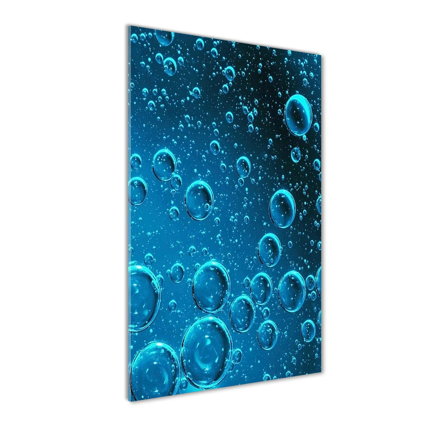 Tableaux pour la mur en verre acrylique Tulup 60x120 cm décoration avec bulles sous l'eau bleu