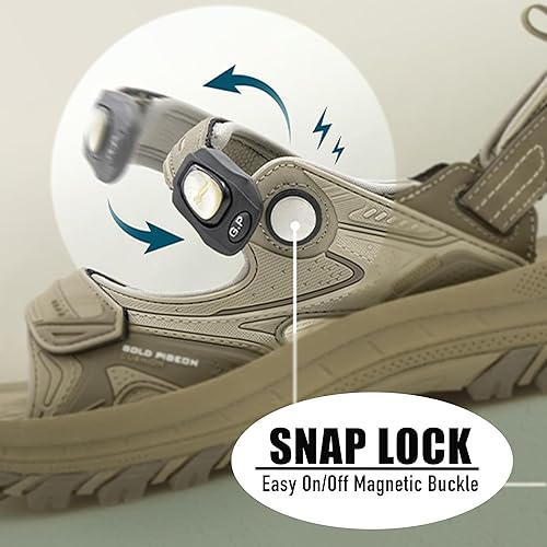 Miniatura 7 de Gold Pigeon Shoes Sandalias de atleta con puntera cerrada y cierre fácil para niños