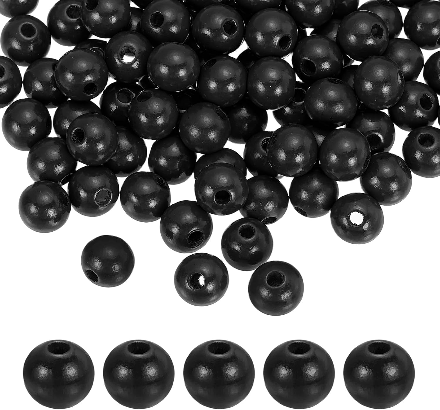 MECCANIXITY 100pcs Light Pink Colored Wooden Beads 16mm Dia. 4.3mm Hole Large Round Natural Dyed Wood Loose Spacer Ball Bulk for DIY Bead Crafts Making Home Decor
